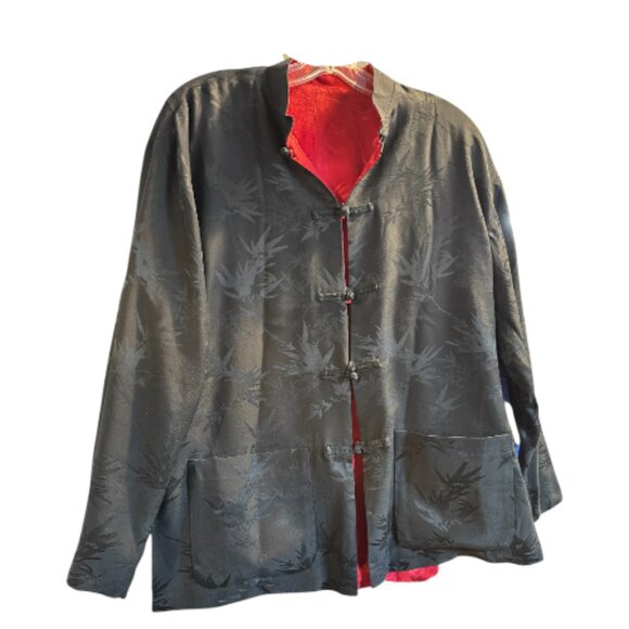 Chico's Asian-Influence Reversible Silk Jacket - Picture 2 of 4